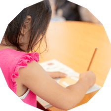 kids learning kanji